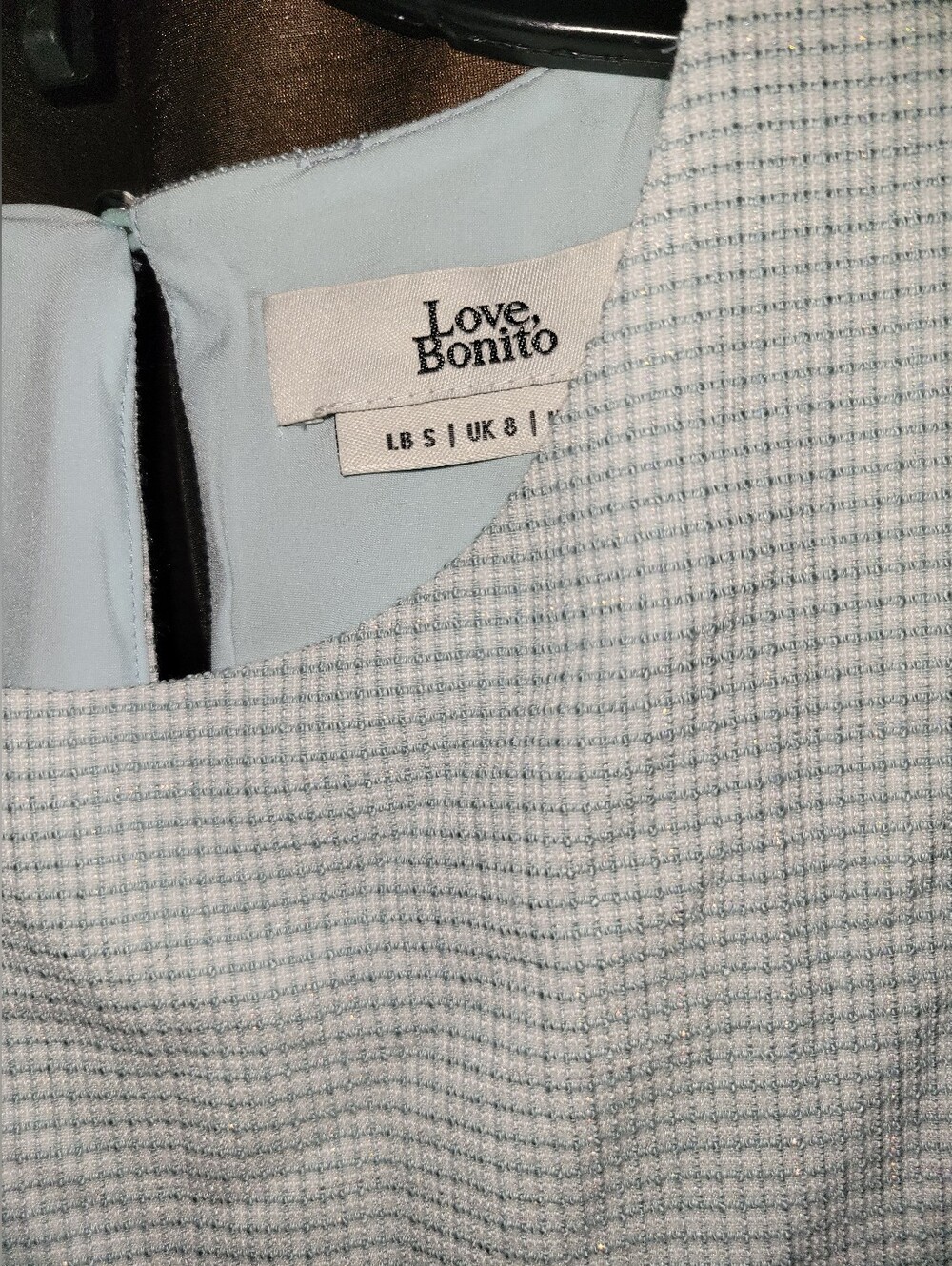 Love, Bonito Pale Blue Tweed Sheath Classic Blouse